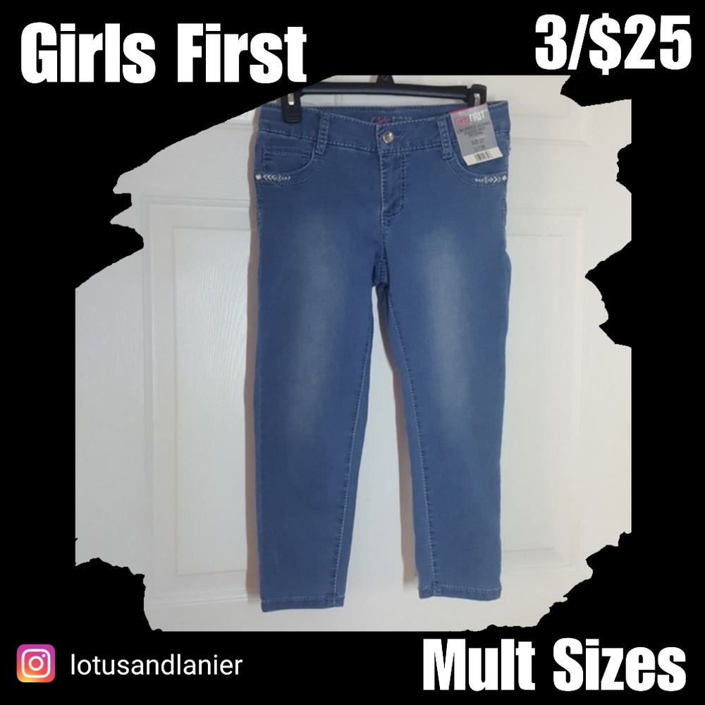 Girls First  Cropped Jeans, Multi-Sizes NWT 3/$25